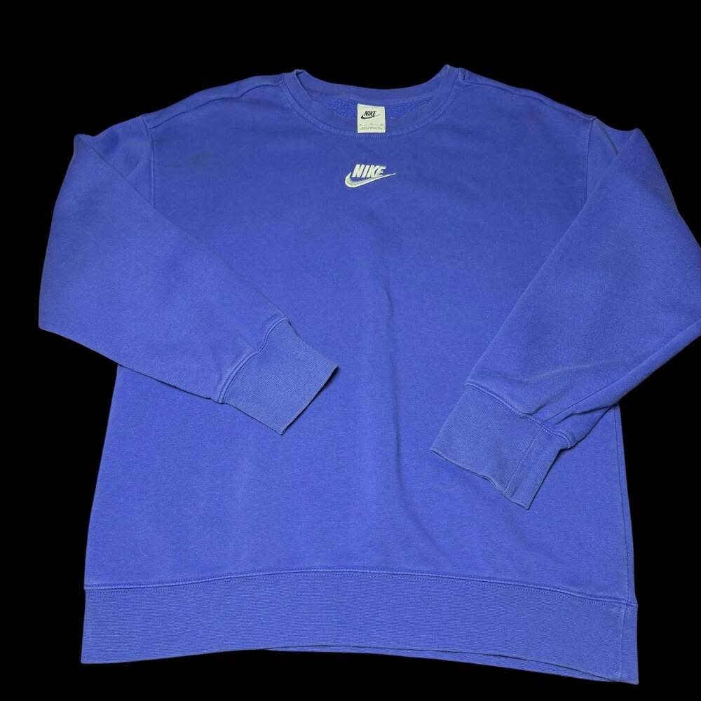 Nike Sportswear Club Fleece Oversized Crewneck Sweatshirt Blue Girls XL